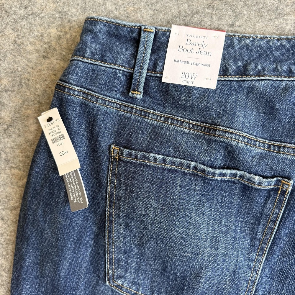 Talbots Jeans Womens 20W Blue Barely Boot Curvy High Rise Denim Pants Plus